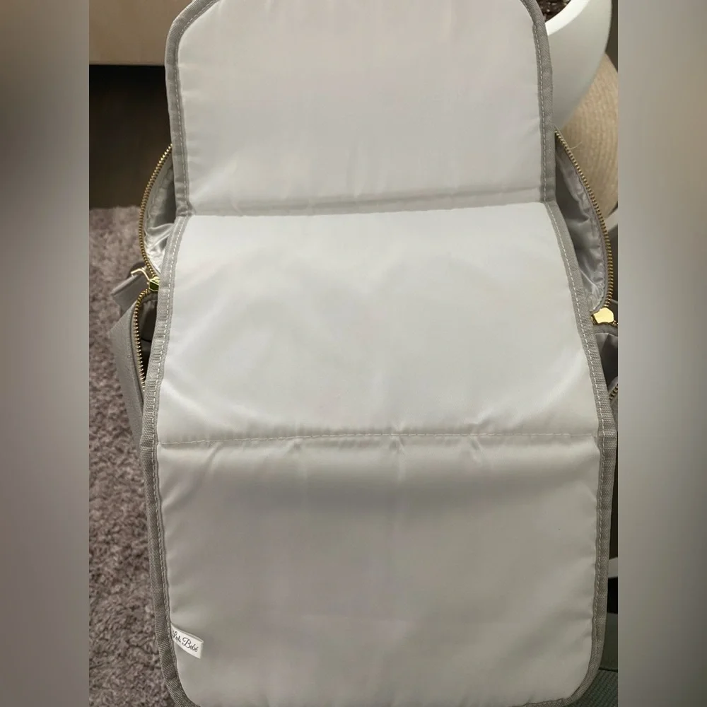 Light Gray Quilted Baby Bag Backpack